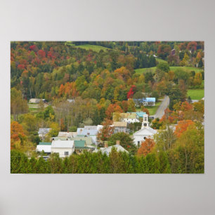 Poster Cabot, Vermont à l'automne. Royaume du Nord-Est.