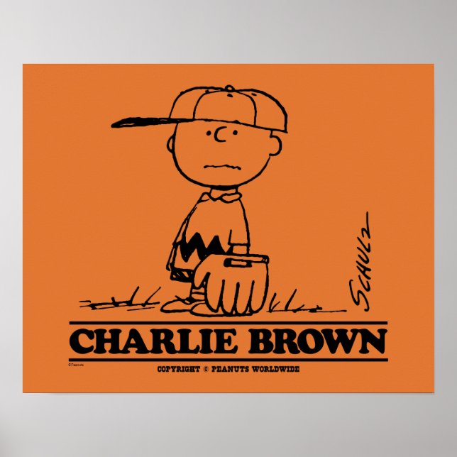 Poster cacahuètes | Charlie Brown Jouer à la balle (Devant)