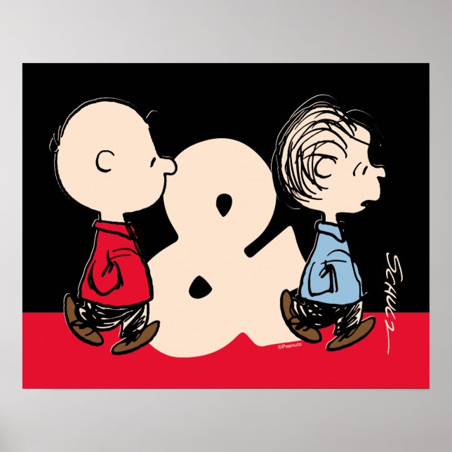 Poster cacahuètes | Charlie Brown & Linus (Devant)