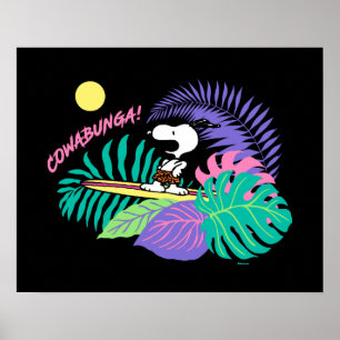 Poster cacahuètes Cowabunga Snoopy