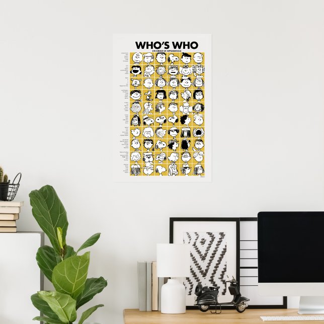 Poster cacahuètes | Qui sont les personnages (Bureau à domicile)