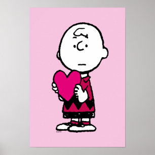Poster cacahuètes   Saint Valentin   Heart Charlie Brown