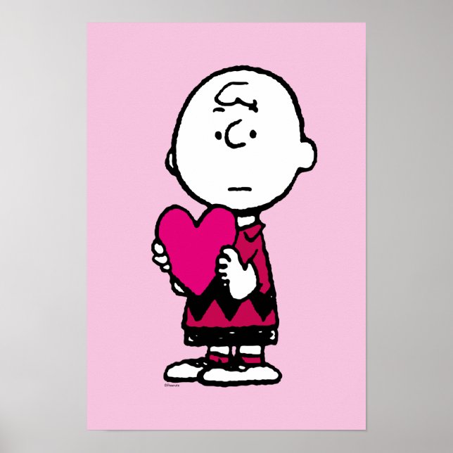 Poster cacahuètes | Saint Valentin | Heart Charlie Brown (Devant)
