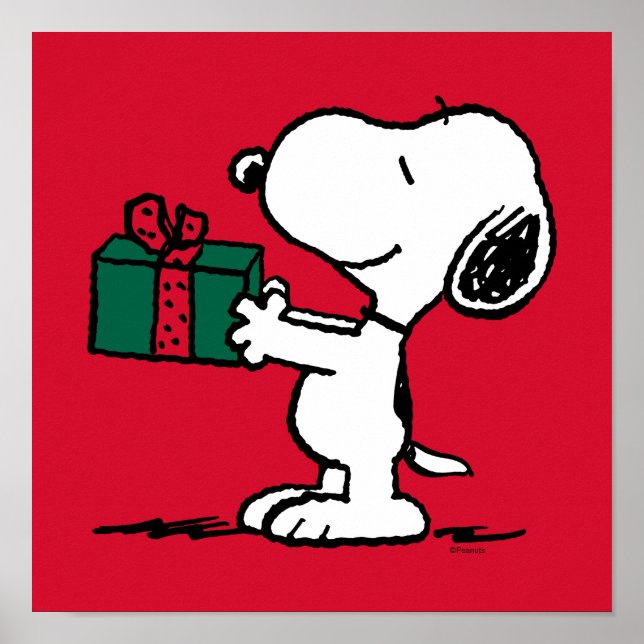 Poster cacahuètes | Snoopy Christmas Gift Giver (Devant)