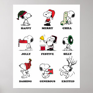 Poster cacahuètes Snoopy Christmas Holiday Moods