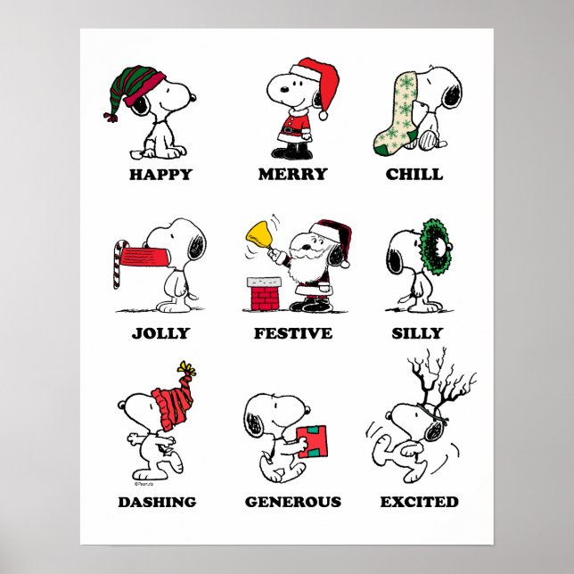 Poster cacahuètes | Snoopy Christmas Holiday Moods (Devant)