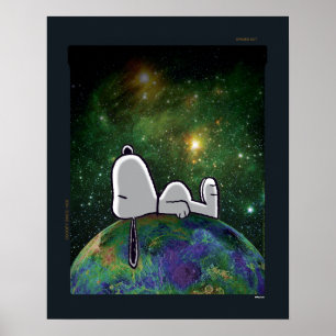 Poster cacahuètes Snoopy Espacé