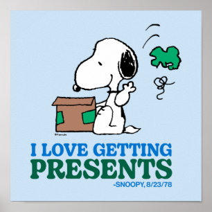 Poster cacahuètes Snoopy I Love Obtenir des présentatio