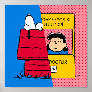 Poster cacahuètes Snoopy & Lucy Half & Half