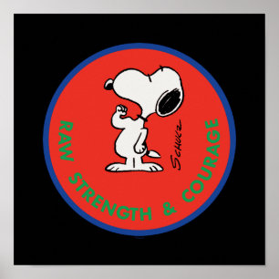Poster cacahuètes Snoopy Raw Force & Courage Badge