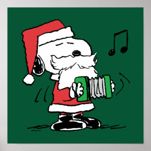 Poster cacahuètes Snoopy Santa Claus Accordian
