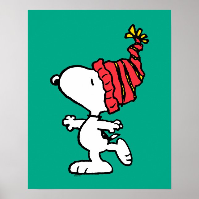 Poster cacahuètes | Snoopy Winter Beanie Casquette (Devant)
