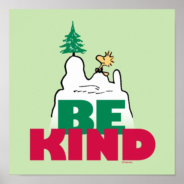 Poster cacahuètes | Snoopy & Woodstock Be Kind (Devant)