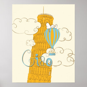 Poster cacahuètes Snoopy & Woodstock Ciao