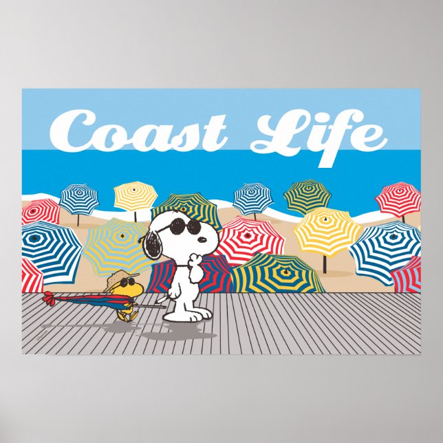 Poster cacahuètes | Snoopy & Woodstock Coast Life (Devant)