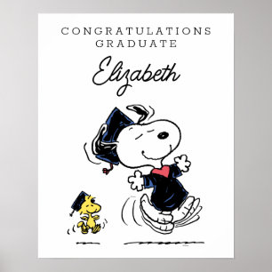 Poster cacahuètes   Snoopy & Woodstock Graduation