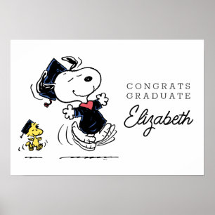 Poster cacahuètes   Snoopy & Woodstock Graduation