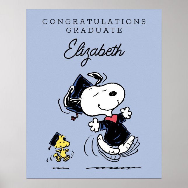 Poster cacahuètes | Snoopy & Woodstock Graduation (Devant)