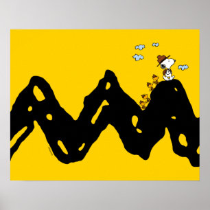 Poster cacahuètes   Snoopy & Woodstock Scout Troop Hippiq