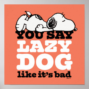 Poster cacahuètes   Snoopy You Say Lazy Dog Like It's Bad