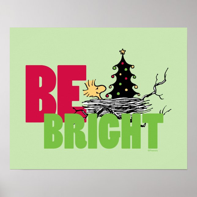 Poster cacahuètes | Woodstock Noël Soyez brillant (Devant)