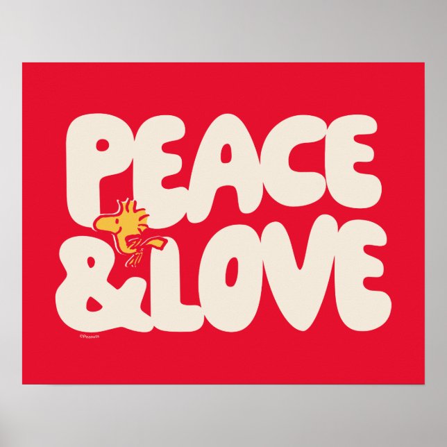 Poster cacahuètes | Woodstock Peace & Love (Devant)