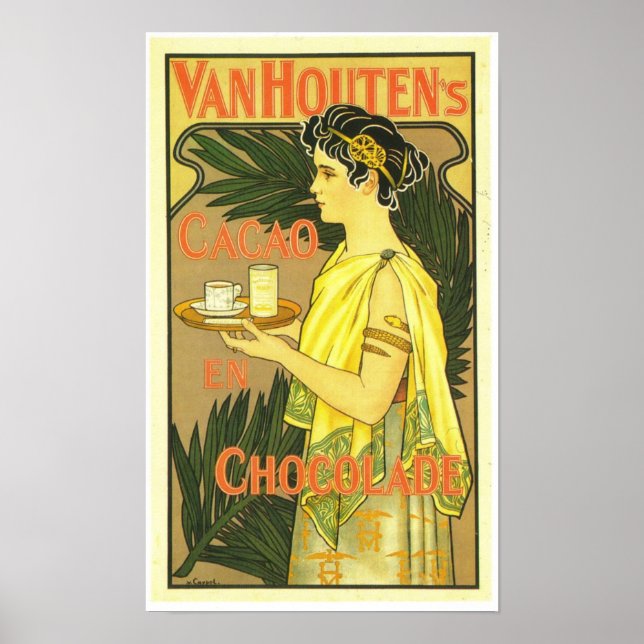 Poster Cacao en chocolat de Van Houten 1899 (Devant)