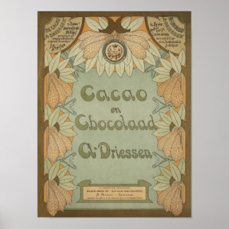 Poster Cacao hollandais et Étiquette au chocolat vers 190