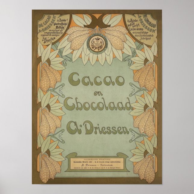 Poster Cacao hollandais et Étiquette au chocolat vers 190 (Devant)