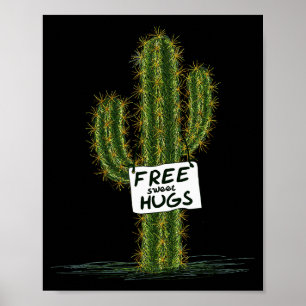 Poster Cactus Cacti Art drôle Humour Câlins doux
