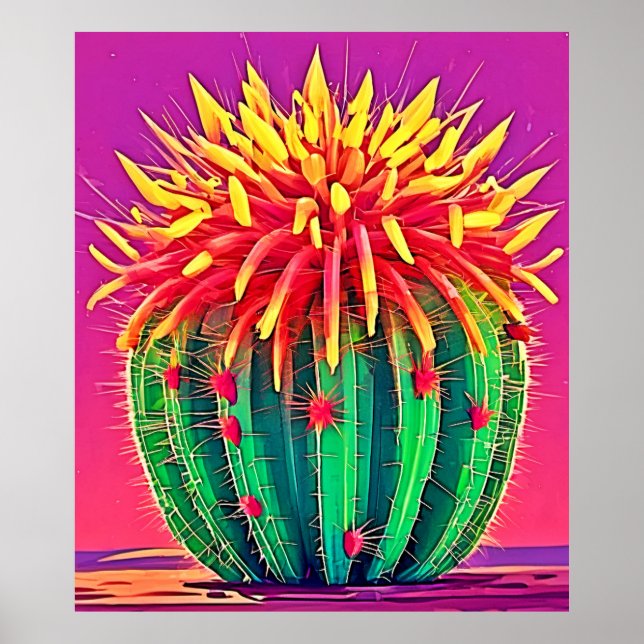 Poster Cactus en floraison (Devant)