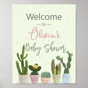 Poster Cactus Fiesta Baby Shower  Bienvenue 