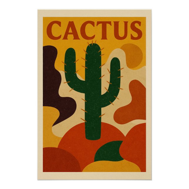 Poster CACTUS – L’élégance minérale du désert stylisé (Devant)