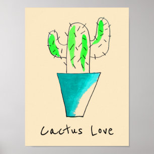 Poster Cactus mexicain art saguaro mignon