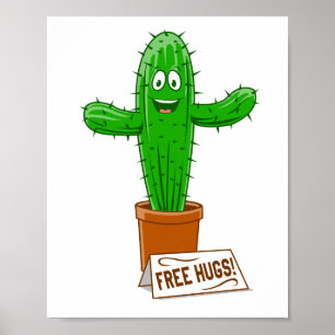 Poster Cactus Plante Bienvenue Câlins Gratuits