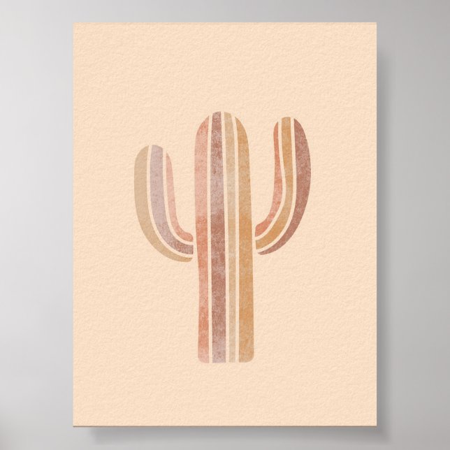 Poster Cactus Simple Boho Dessins Boho Chic Bo esthétique (Devant)
