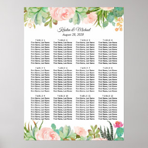 Poster Cactus Succulent Mariage floral