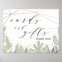 Cactus Terrarium Cartes et Cadeaux Panneau Mariage