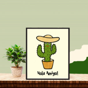Poster Cactus vert mignon
