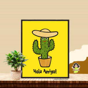 Poster Cactus vert mignon