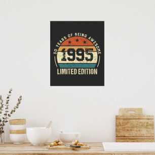 Poster Cadeau 30e anniversaire Rétro 1995