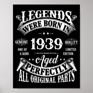 Poster Cadeau 87e anniversaire légende née en 19 87 pour