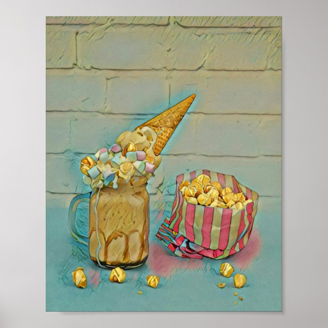 Poster Cadeau amoureux de crème glacée (Devant)