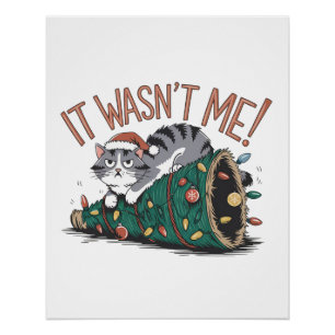 Poster Cadeau Amoureux des chats Ce n'était pas moi
