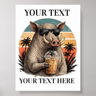 Poster Cadeau avec nom personnalisé de Babirusa