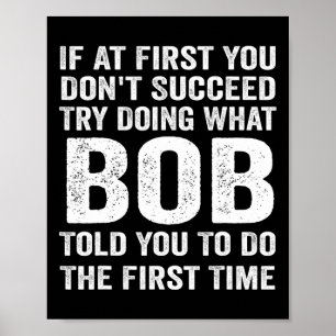 Poster Cadeau Bob Nom Personnalisé Anniversaire Amusant N