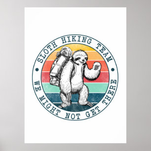 Poster Cadeau Camper   Sloth Randonnée Team Anniversaire