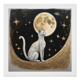 Poster Cadeau Céleste De Chat Pour Amoureux de les chats