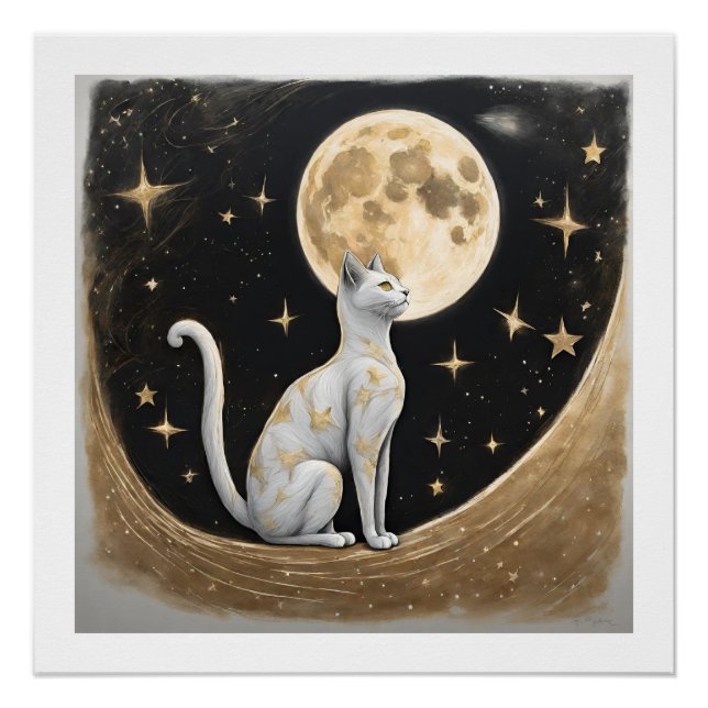 Poster Cadeau Céleste De Chat Pour Amoureux de les chats (Devant)