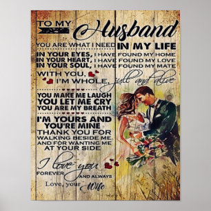 Poster Cadeau customisé, À Mon Mari Lettre